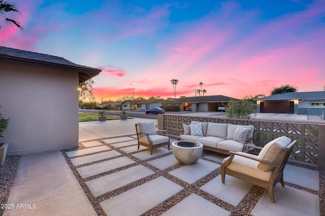 view of patio / terrace featuring an outdoor living space