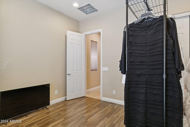 interior space featuring a closet and wood-type flooring