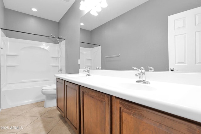 8710 N 182nd Ave, Waddell, AZ 85355 - bathroom with a sink, tile patterned floors, bathtub / shower combination, and double vanity