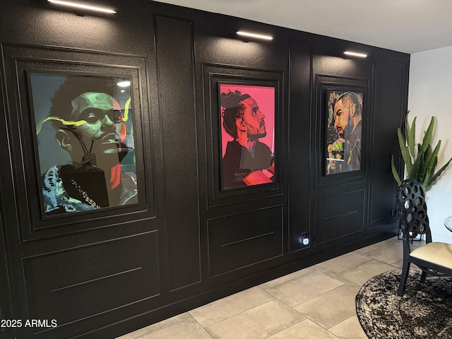 foyer with light tile patterned floors