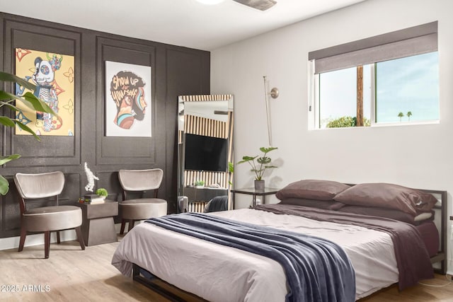 bedroom featuring light wood-type flooring