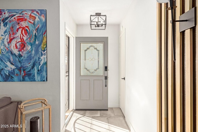 entryway featuring light tile patterned floors