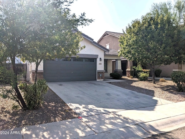 view of front facade with a garage