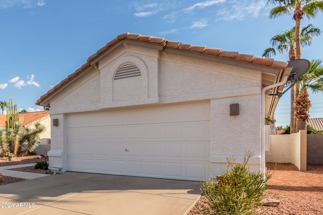 view of garage