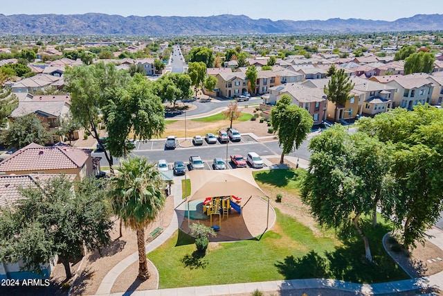 bird's eye view featuring a mountain view