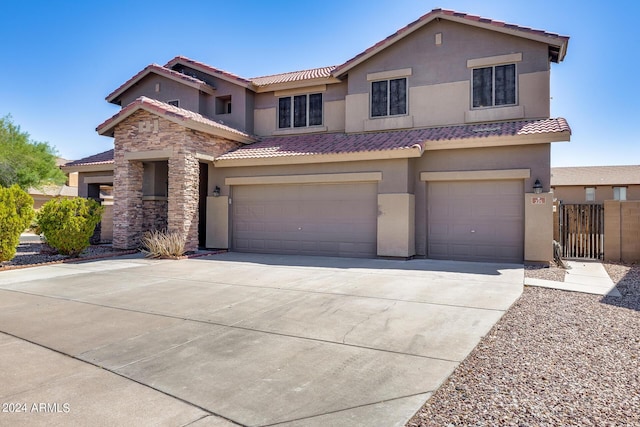 view of front facade with a garage