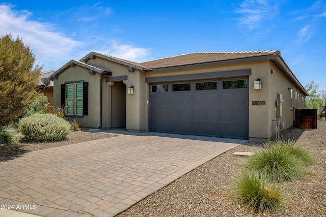 view of front facade featuring a garage