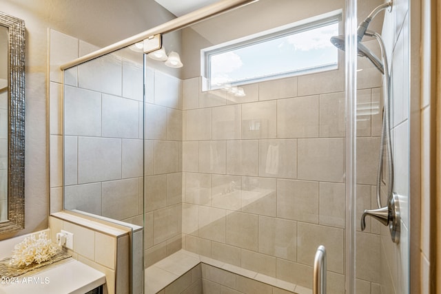 bathroom with walk in shower