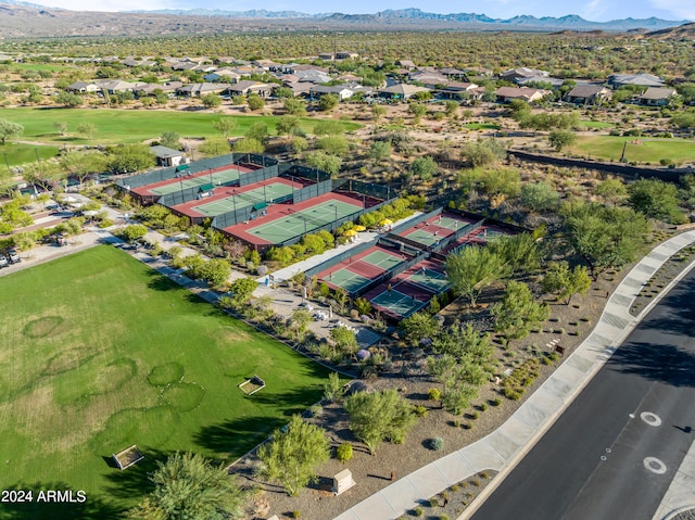 bird's eye view featuring a mountain view