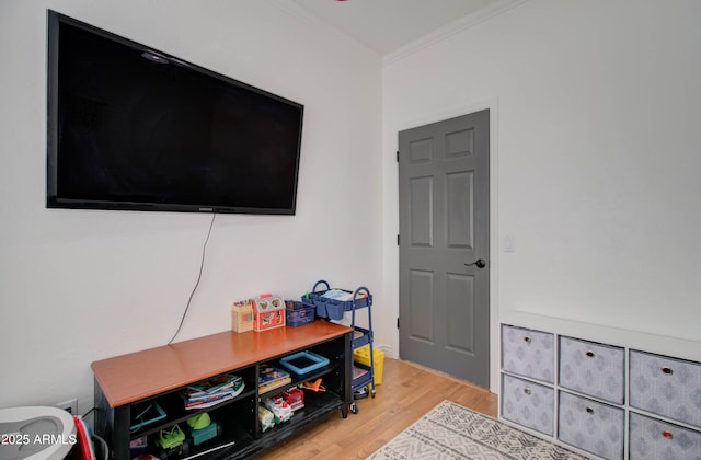 10402 E Javelina Ave, Mesa, AZ 85209 - recreation room featuring light wood-style flooring and ornamental molding