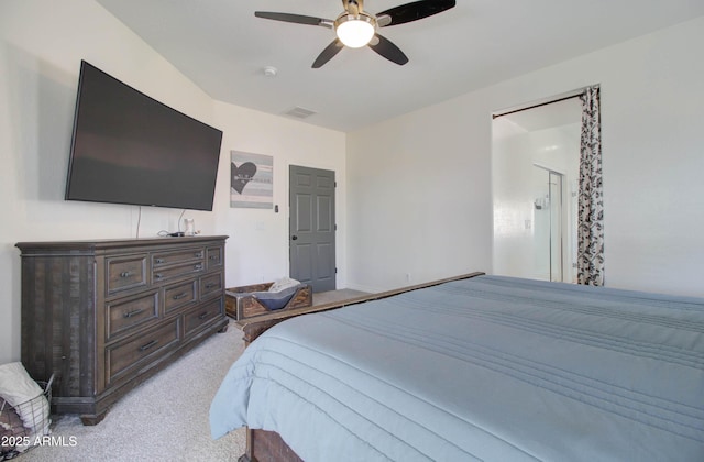10402 E Javelina Ave, Mesa, AZ 85209 - bedroom with light carpet and ceiling fan