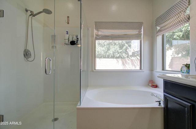 10402 E Javelina Ave, Mesa, AZ 85209 - full bath featuring a shower stall, a garden tub, and vanity
