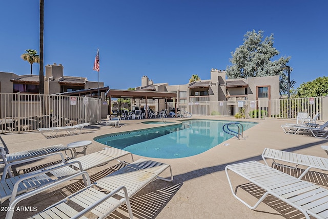 205 N 74th St Unit 261, Mesa, AZ 85207 - community pool with a patio and a hot tub