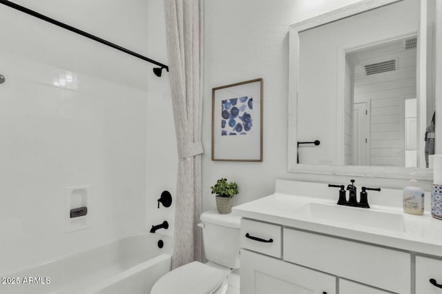 5756 E Star Valley St, Mesa, AZ 85215 - full bath with tub / shower combination, vanity, toilet, and visible vents