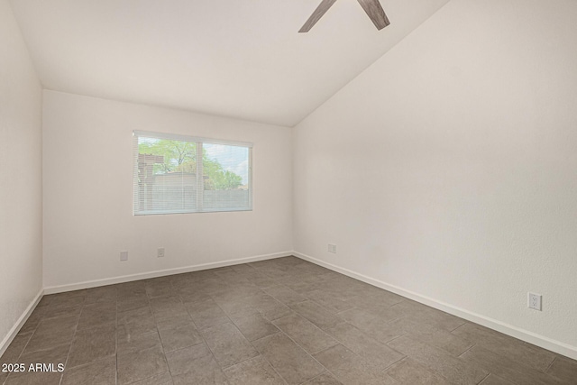 3039 W Ross Ave, Phoenix, AZ 85027 - spare room with vaulted ceiling, a ceiling fan, and baseboards