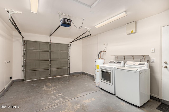 3039 W Ross Ave, Phoenix, AZ 85027 - laundry area with independent washer and dryer, water heater, a garage, and baseboards