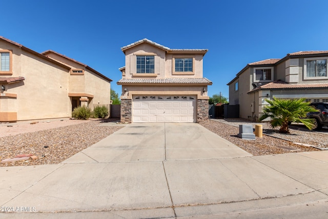 view of front of house with a garage