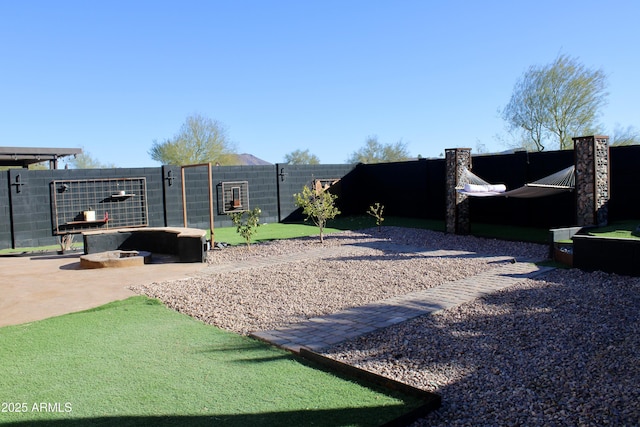 view of yard with a patio area