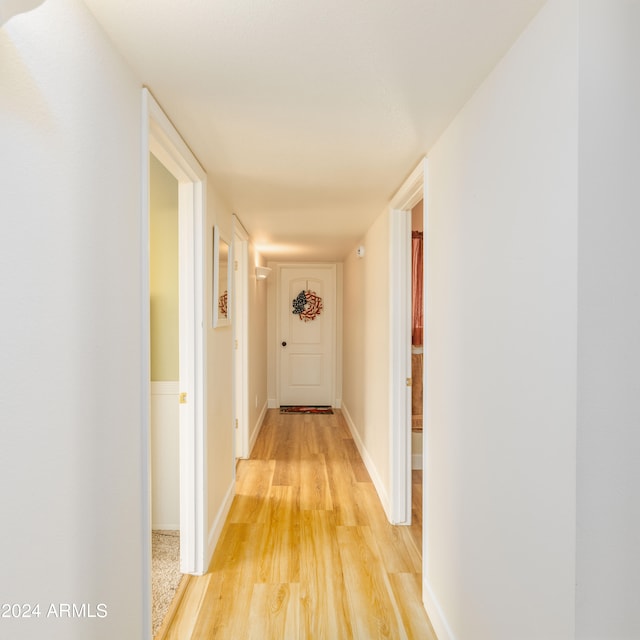 hall featuring light hardwood / wood-style floors