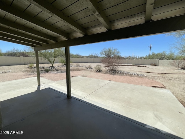 view of patio featuring a fenced backyard
