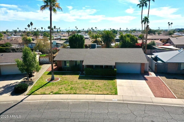 birds eye view of property with a residential view