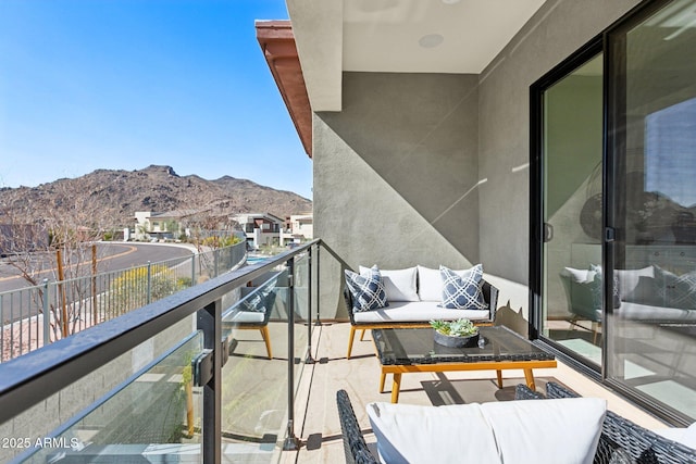 balcony with a mountain view