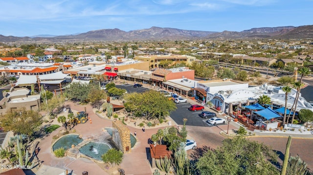 bird's eye view with a mountain view