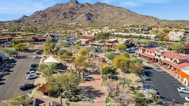 bird's eye view with a mountain view