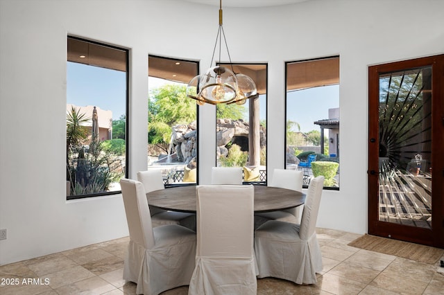 7025 E Ashler Hills Dr, Scottsdale, AZ 85266 - dining room with a chandelier