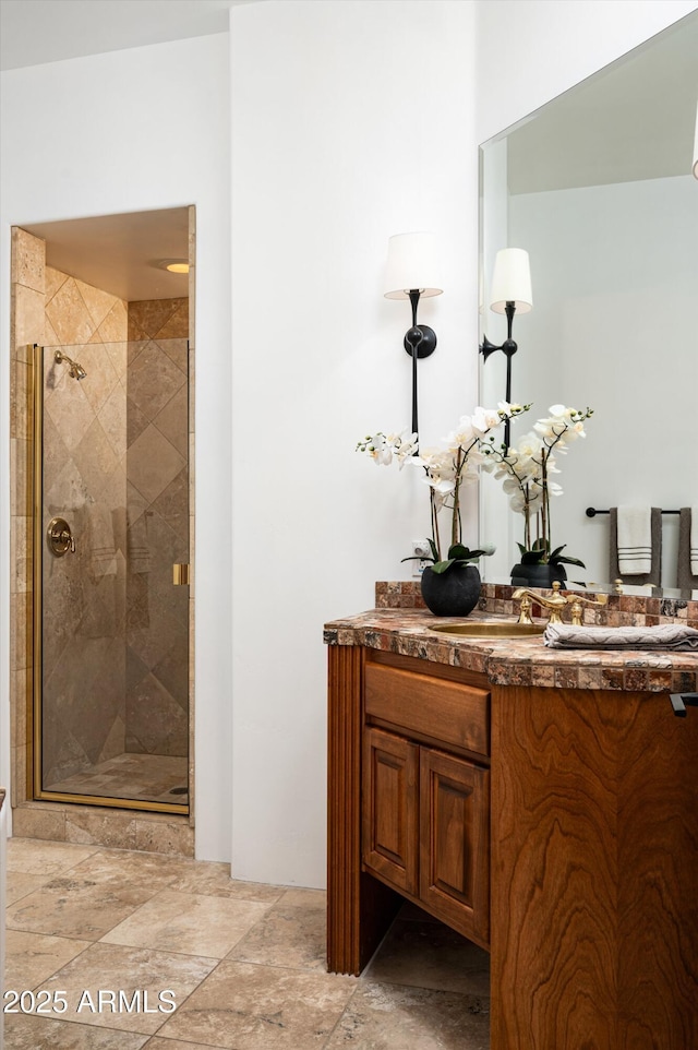 7025 E Ashler Hills Dr, Scottsdale, AZ 85266 - full bath with vanity and a shower stall