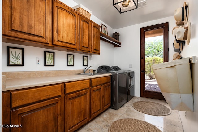 7025 E Ashler Hills Dr, Scottsdale, AZ 85266 - laundry room with cabinet space and independent washer and dryer