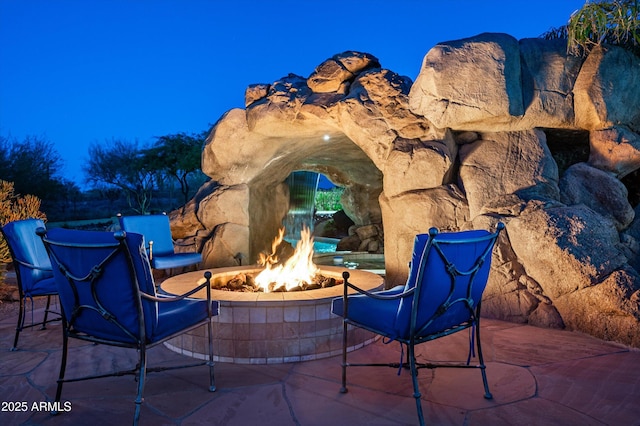 7025 E Ashler Hills Dr, Scottsdale, AZ 85266 - view of patio featuring a fire pit