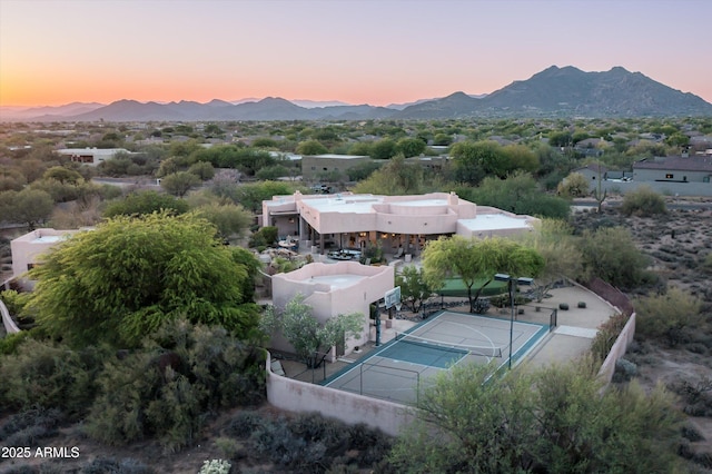 7025 E Ashler Hills Dr, Scottsdale, AZ 85266 - aerial view at dusk of a mountain view