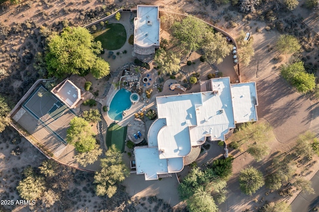 7025 E Ashler Hills Dr, Scottsdale, AZ 85266 - aerial view of property and surrounding area with a pool