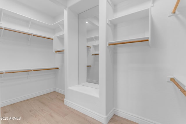 walk in closet featuring wood finished floors