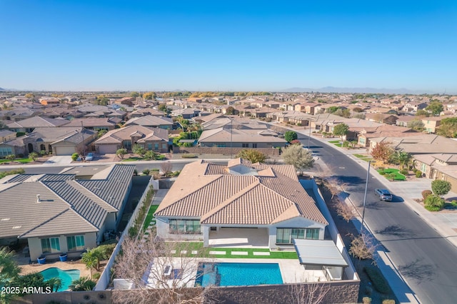 aerial view with a residential view