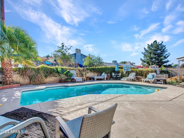 view of pool with a patio area