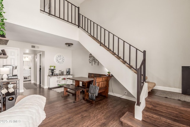 interior space with hardwood / wood-style floors