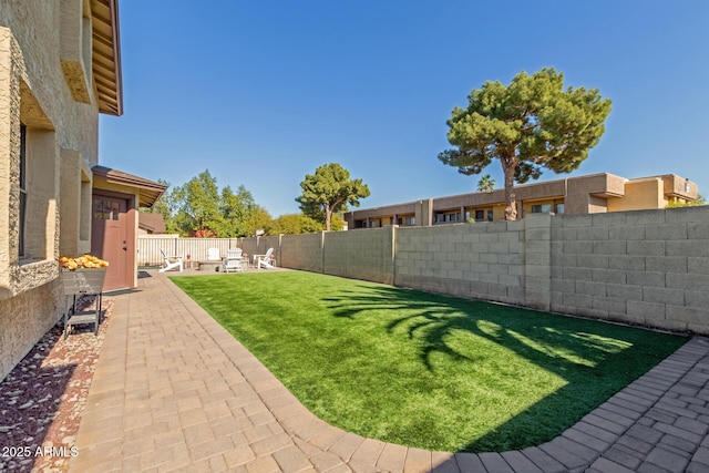 view of yard with a patio area