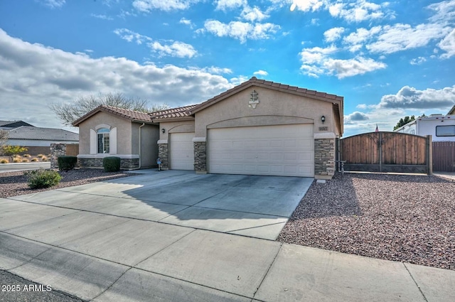 view of front of home with a garage