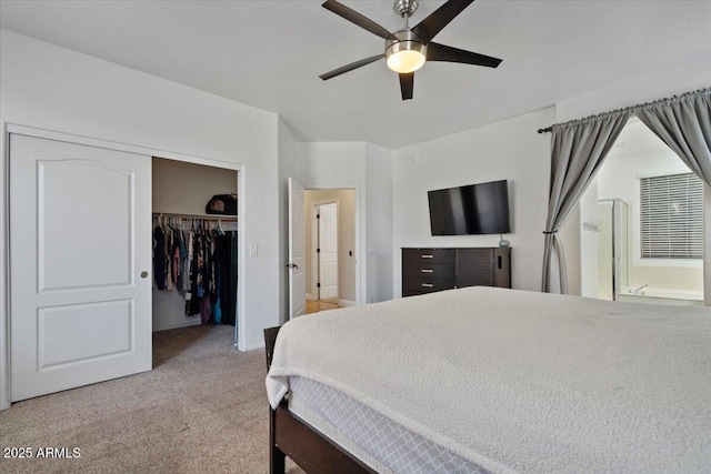 384 N Scott Dr, Chandler, AZ 85225 - bedroom with a closet, a ceiling fan, baseboards, and light carpet