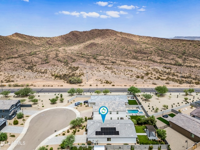 aerial view with a mountain view