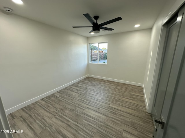 1930 W Missouri Ave, Phoenix, AZ 85015 - unfurnished room with recessed lighting, a smoke detector, ceiling fan, and wood finished floors