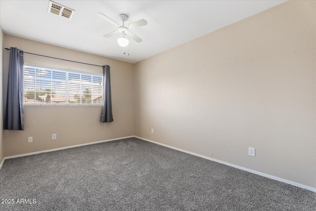 1520 E Flint St, Chandler, AZ 85225 - carpeted empty room featuring ceiling fan, baseboards, and visible vents