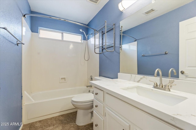 1520 E Flint St, Chandler, AZ 85225 - full bathroom with toilet, visible vents, tile patterned flooring, vanity, and bathing tub / shower combination