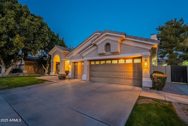 view of front of home featuring a garage