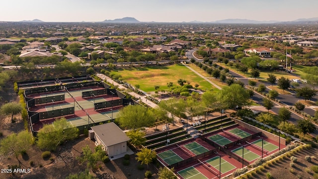 drone / aerial view with a mountain view