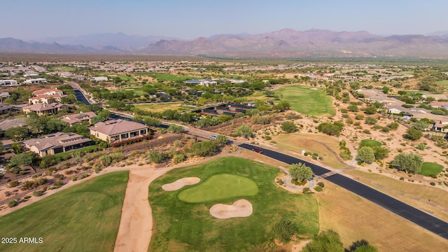 drone / aerial view with a mountain view