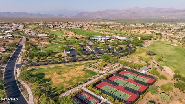 bird's eye view with a mountain view