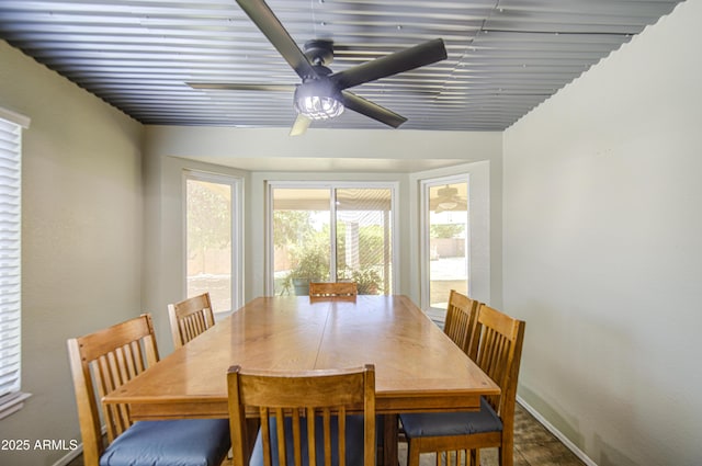 5424 E Florian Ave, Mesa, AZ 85206 - dining area with ceiling fan and baseboards